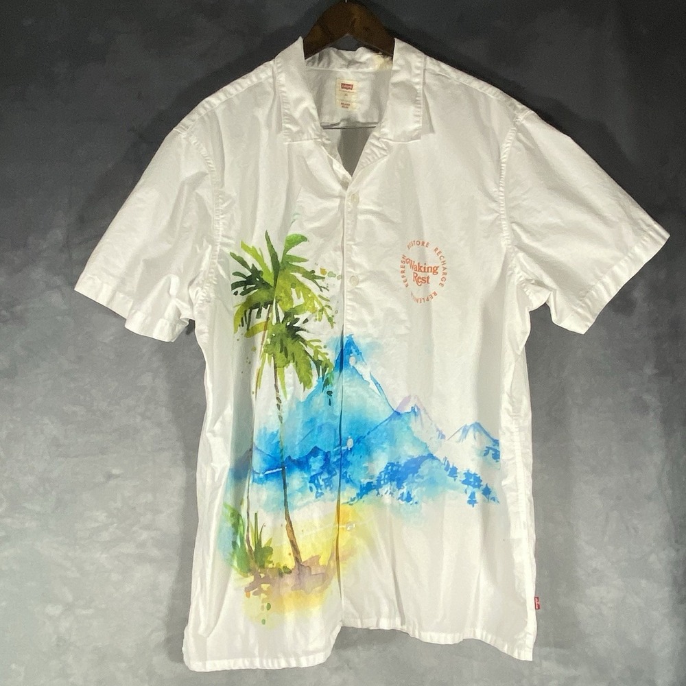 Levi's Button Down Waking‎ Rest Shirt Beach Wear Men's Size XL Hawaiian Vacation
